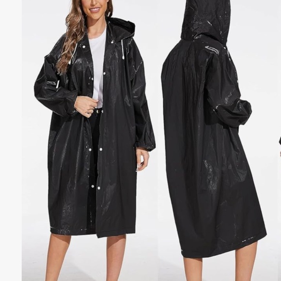 Vacation travel packable light Hooded Raincoat summer vacation  hooded rai - Picture 1 of 2